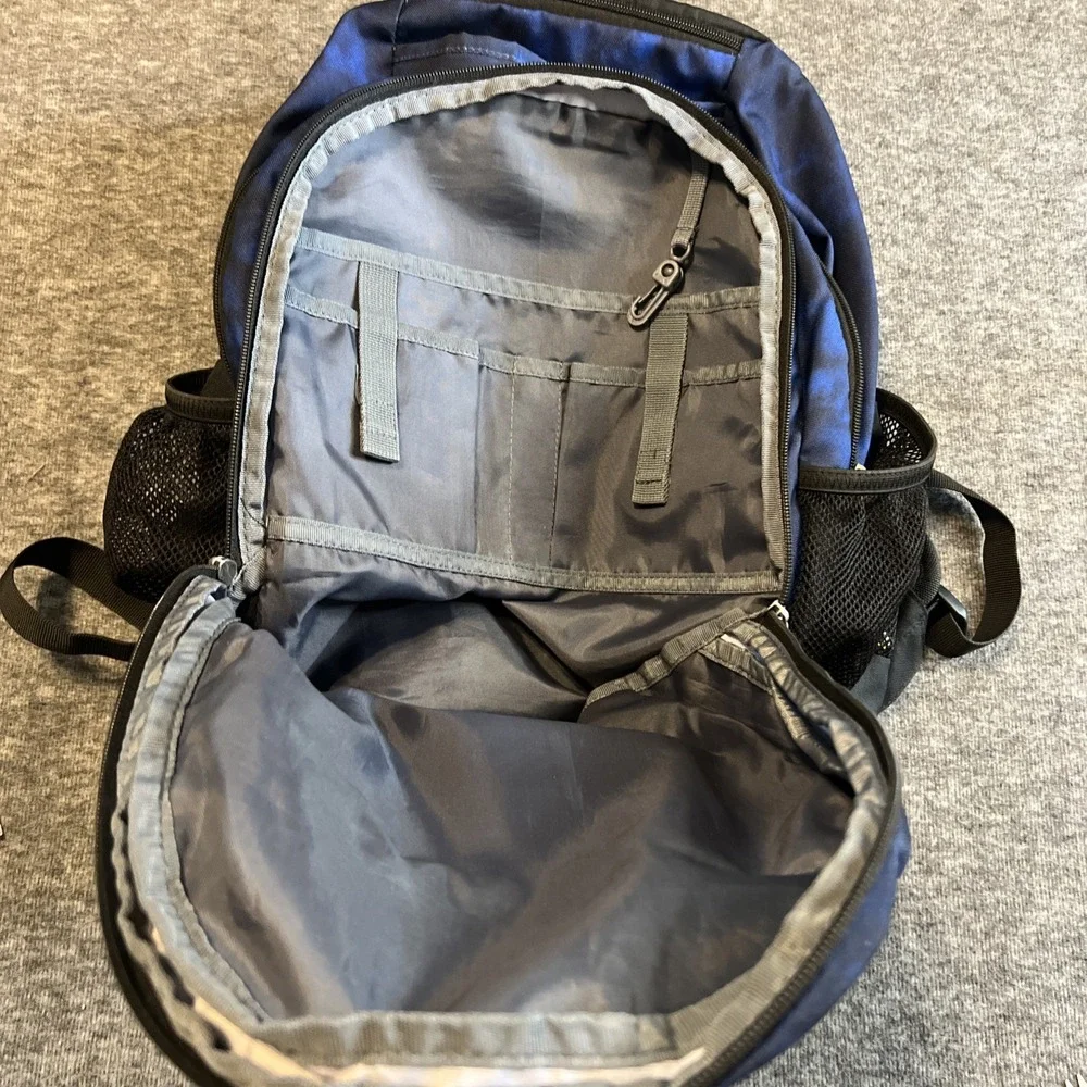 Adidas Blue Camo backpack Three Compartments Plus Sunglass‎ Pocket Great Shape